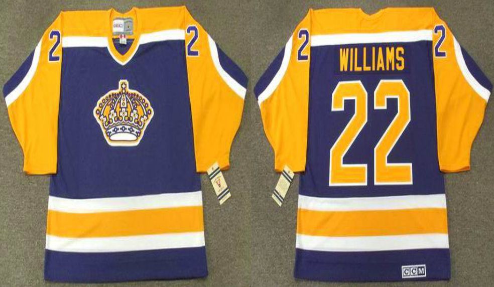 2019 Men Los Angeles Kings 22 Williams Blue CCM NHL jerseys